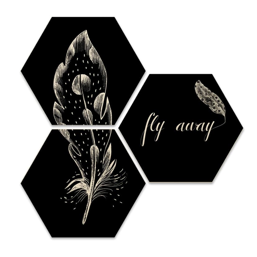 Hexagon - Holz Birke-Furnier - Kvilis - Fly away -