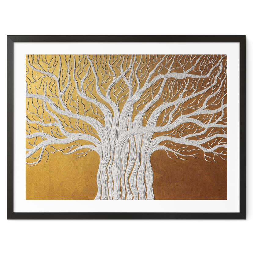 Poster Bianco albero della vita astratto - Grande