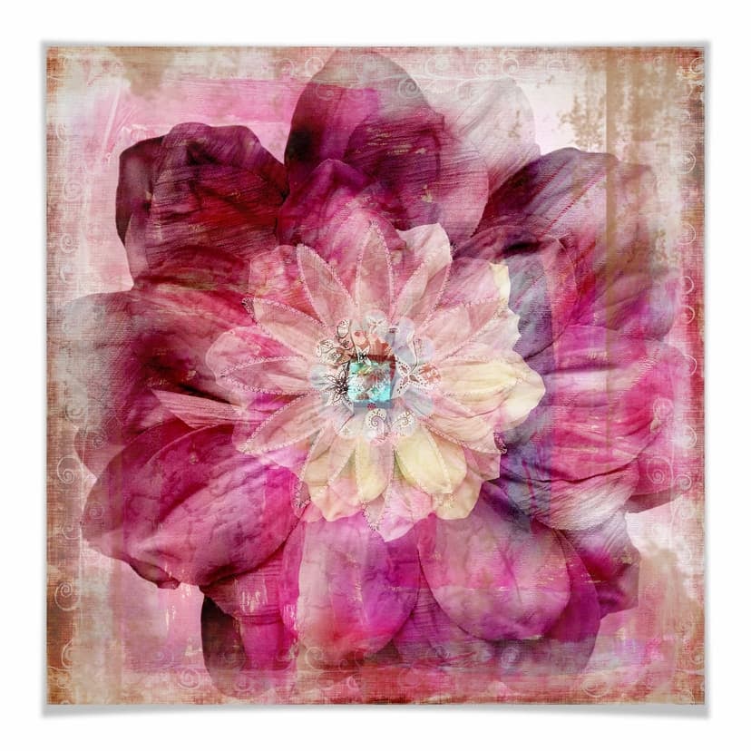 Poster - Peonia fucsia