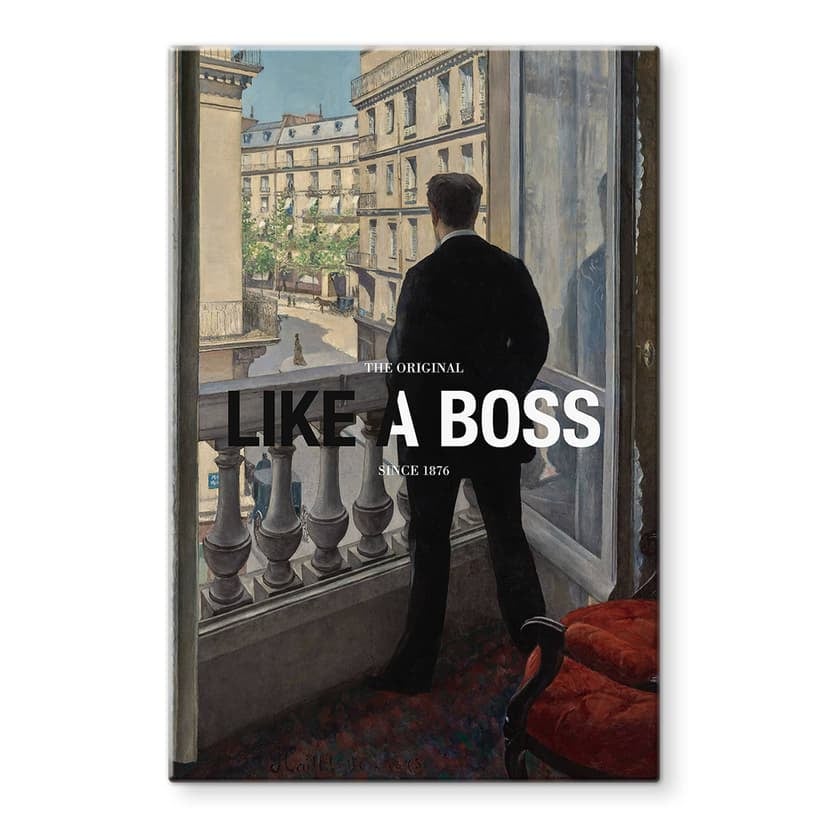 Stampa su vetro Like a Boss - Ispirato a Caillebotte - Giovane alla finestra