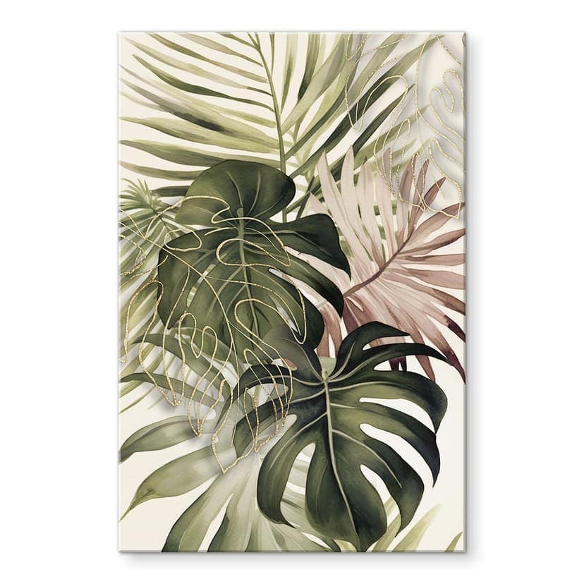 Stampa su vetro acrilico Foglie tropicali Boho - Haase