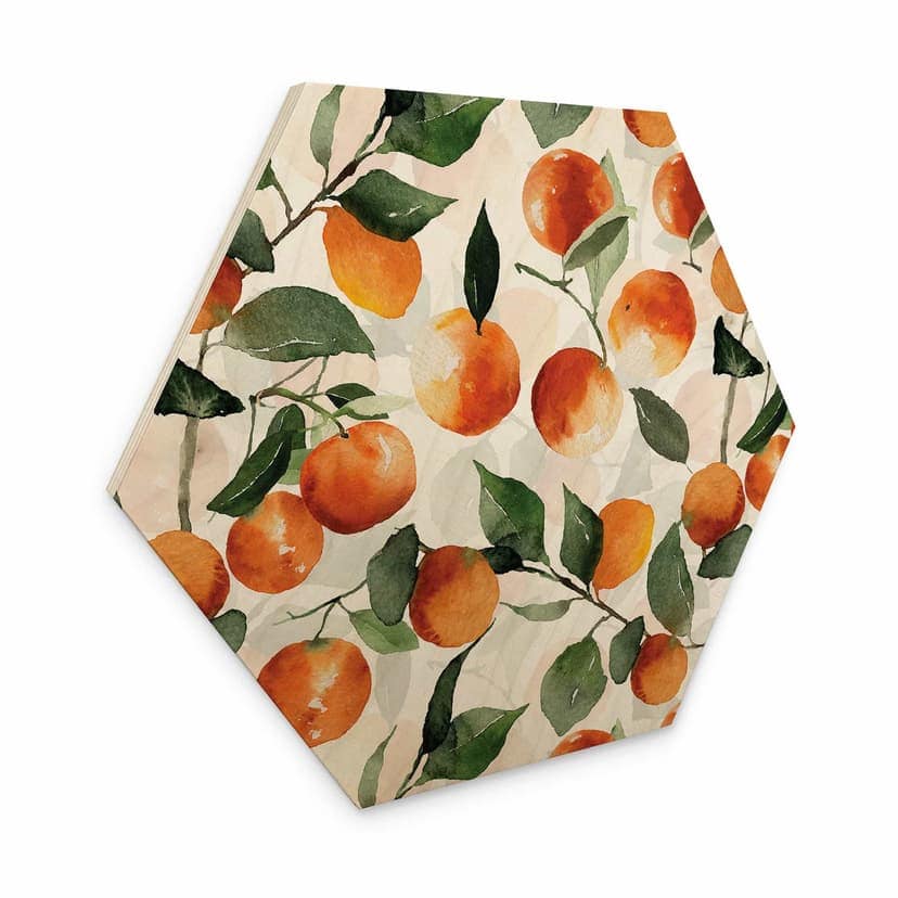 Esagono in legno Mandarini fruttati - UN Designs