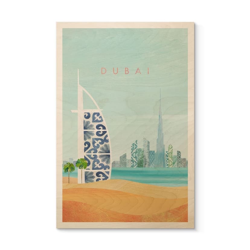 Stampa su legno della spiaggia di Dubai - Burj Al Arab - Rivers