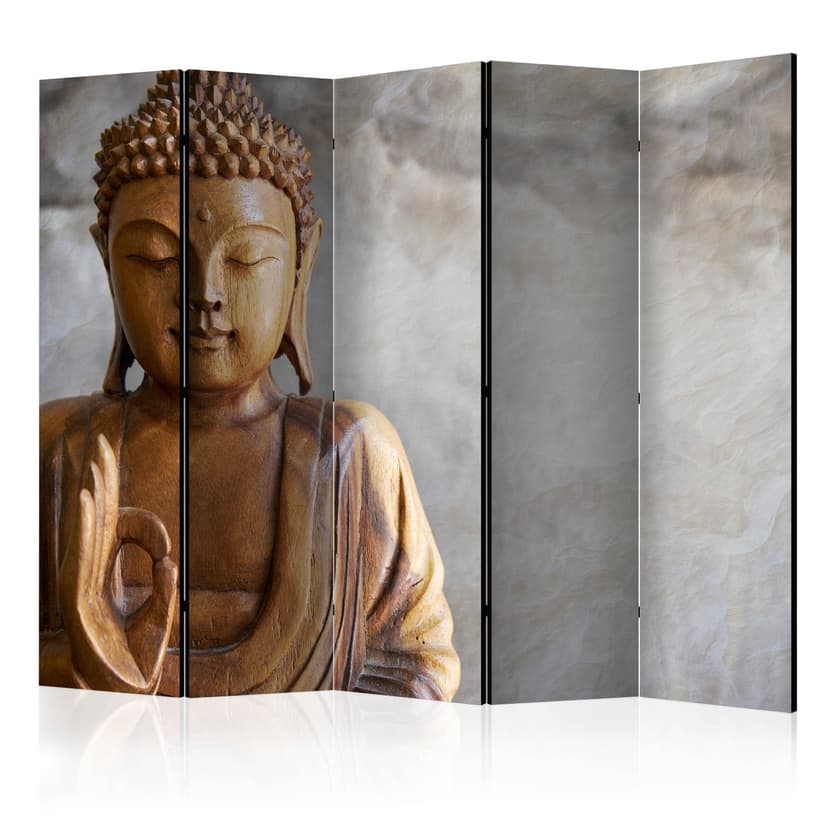 Schermo divisorio - Buddha, 5 pezzi - 225x172 cm
