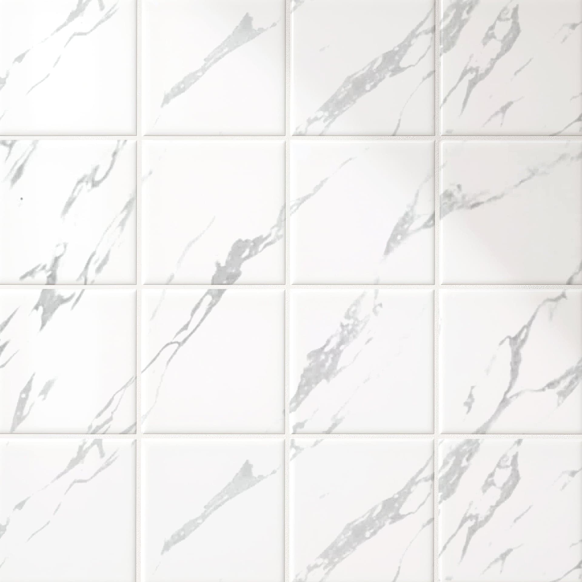 Adesivi piastrelle effetto marmo, bianco-grigio - Pellicole per mobili, rivestimento cucina, pellico