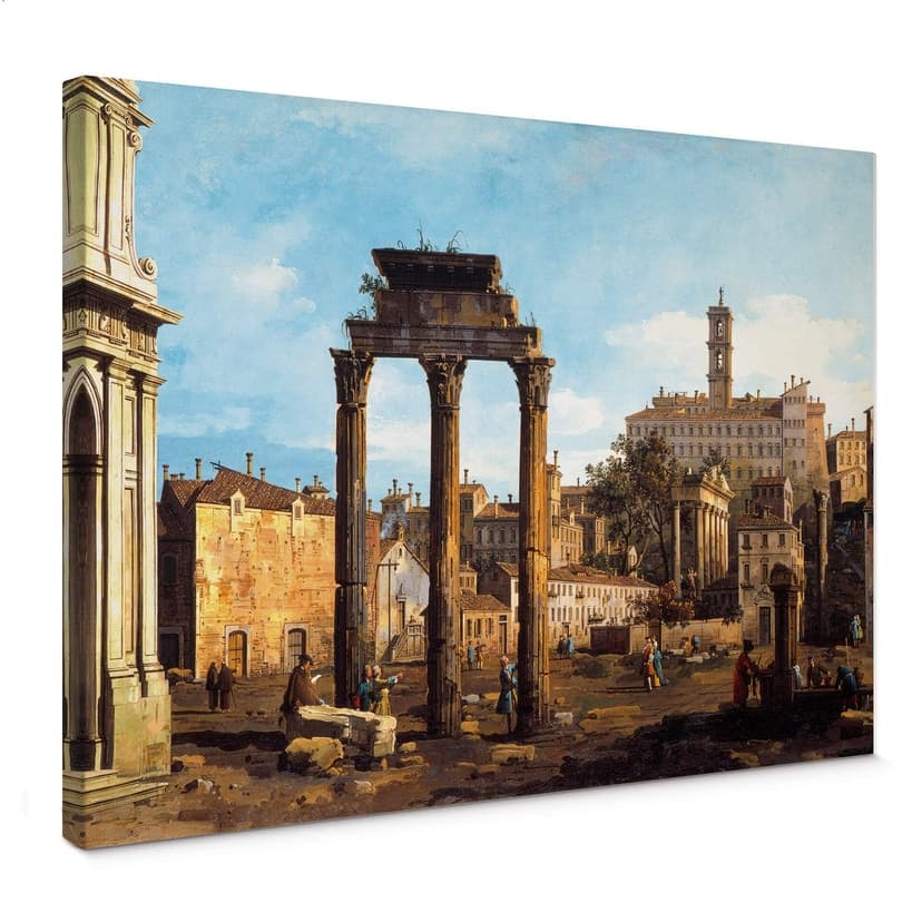 Canaletto - Il Foro Romano con il tempio di Castore e Polluce