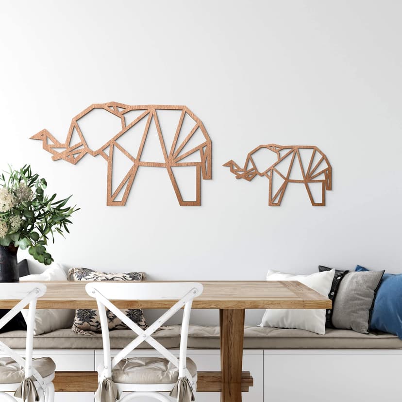 Decoro in legno origami Elefante