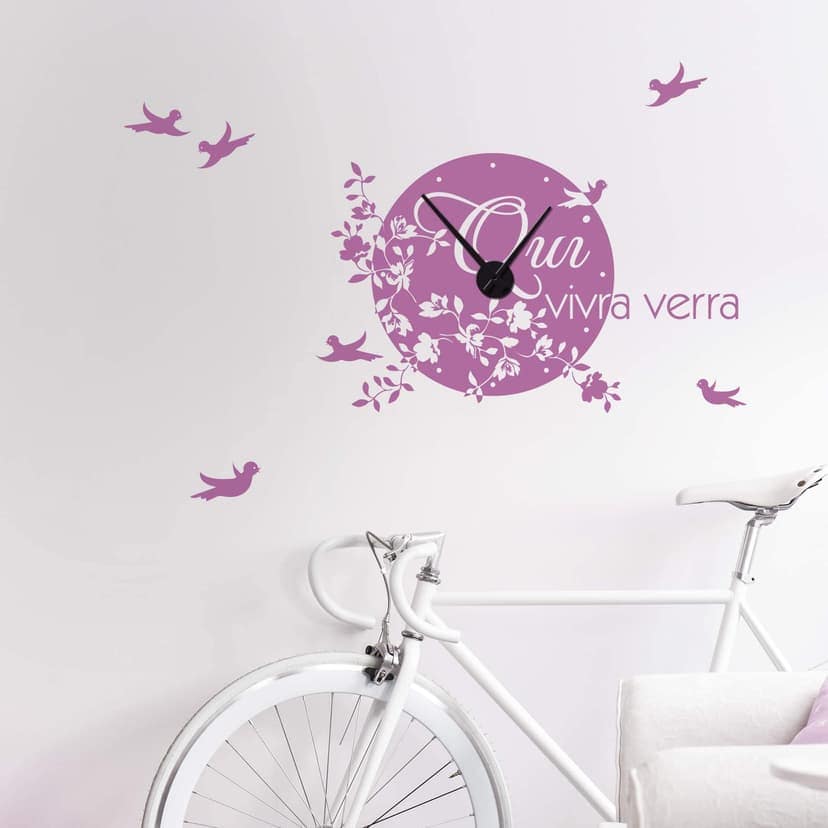 Adesivo murale - orologio "qui vivra verra"