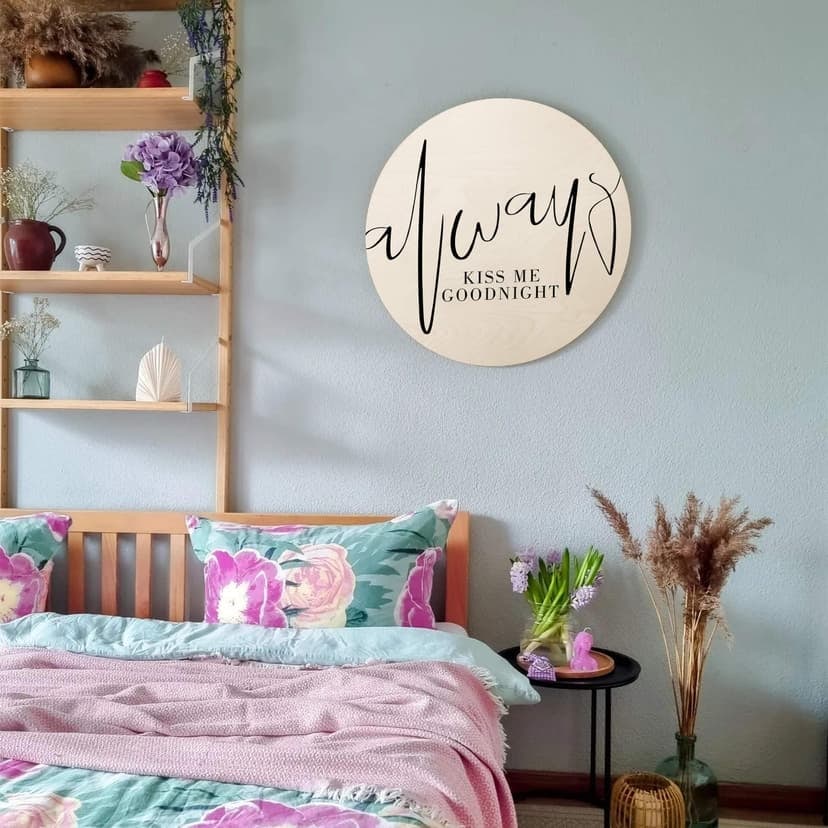 Stampa su legno Sempre Kiss me goodnight - Rotondo