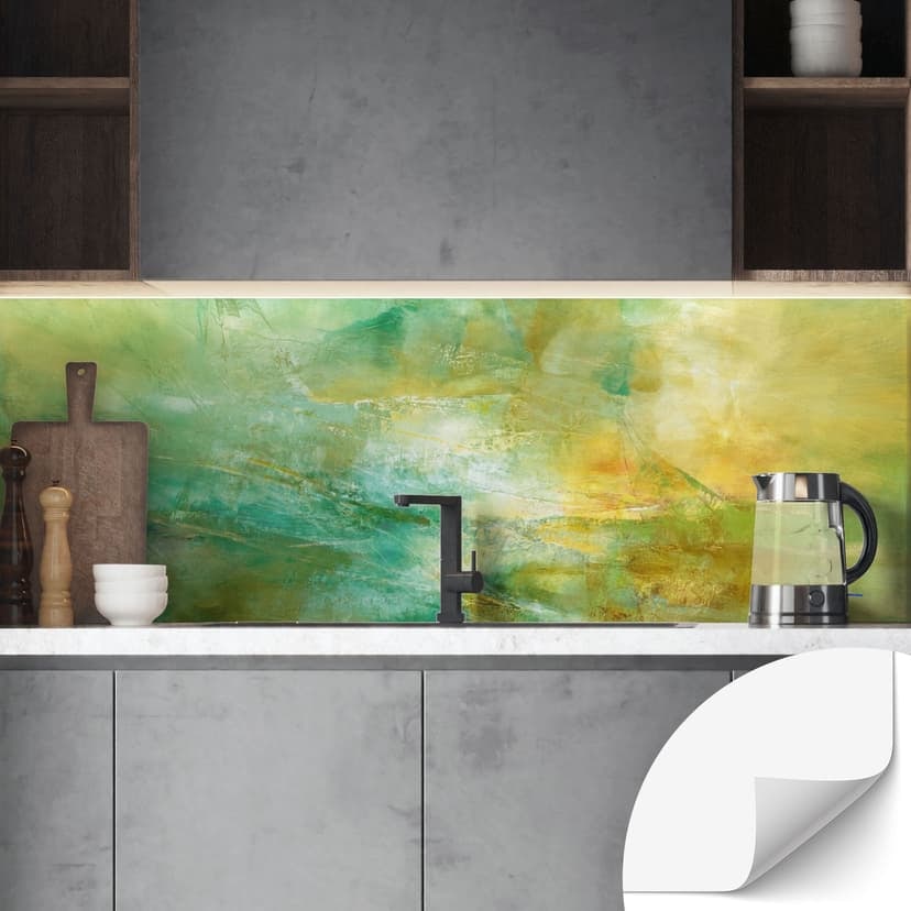 Rivestimento cucina autoadesivo Orizzonte astratto in verde lime - Schmucker