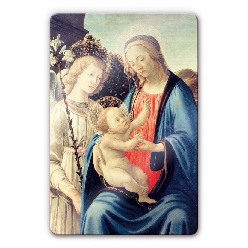 Stampa su vetro - Botticelli - Madonna con bambino e un angelo