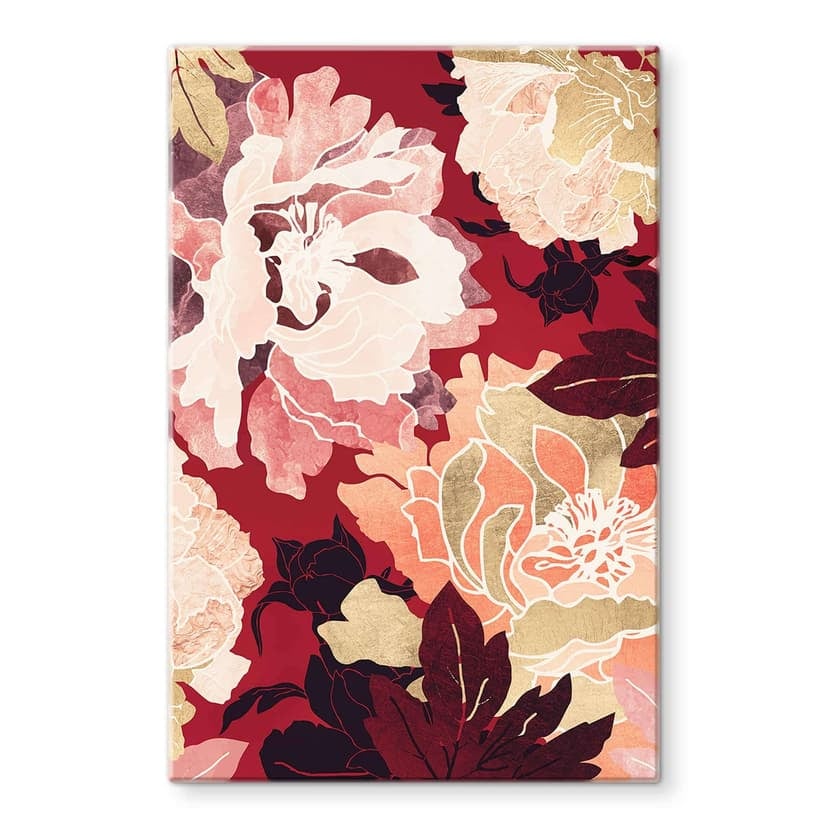 Stampa su vetro Peonie con fiori grandi - SpaceFrog Designs