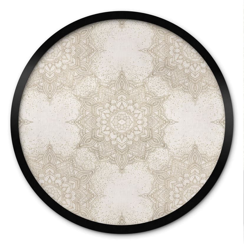 Poster con mandala elegante in oro sabbia - Bloomery Decor - Rotondo