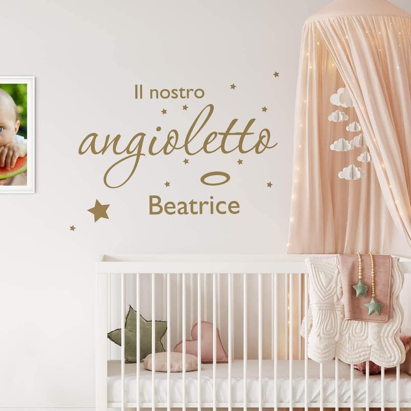 Adesivo murale + Nome Il nostro angioletto