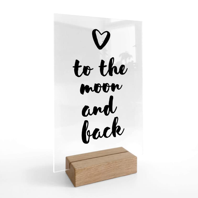 Decoro acrilico + supporto To the moon