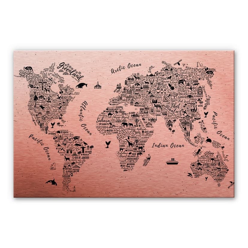 Mappamondo in Alu-dibond - Around the World